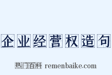 企业经营权造句是什么意思的图片